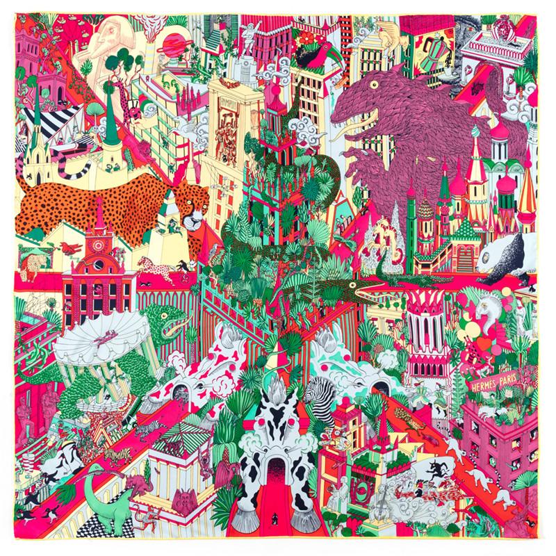 Manual Hand Rolled Twill Silk Scarf Women Timpani Print Square Scarves Echarpes Curled Foulards Femme Wrap Bandana Hijab 90CM