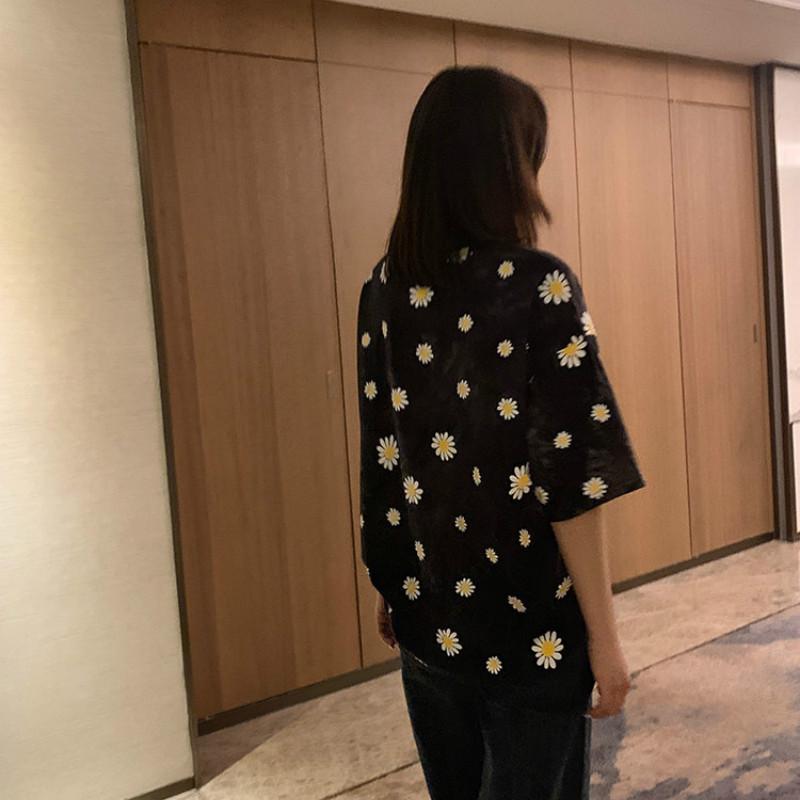 2020 New Daisy Short-sleeved T-shirt Female Bottoming Korean Version of Loose Body T-shirt Half-slee