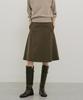 Lingseoul Midi Flared Skirt-Brown