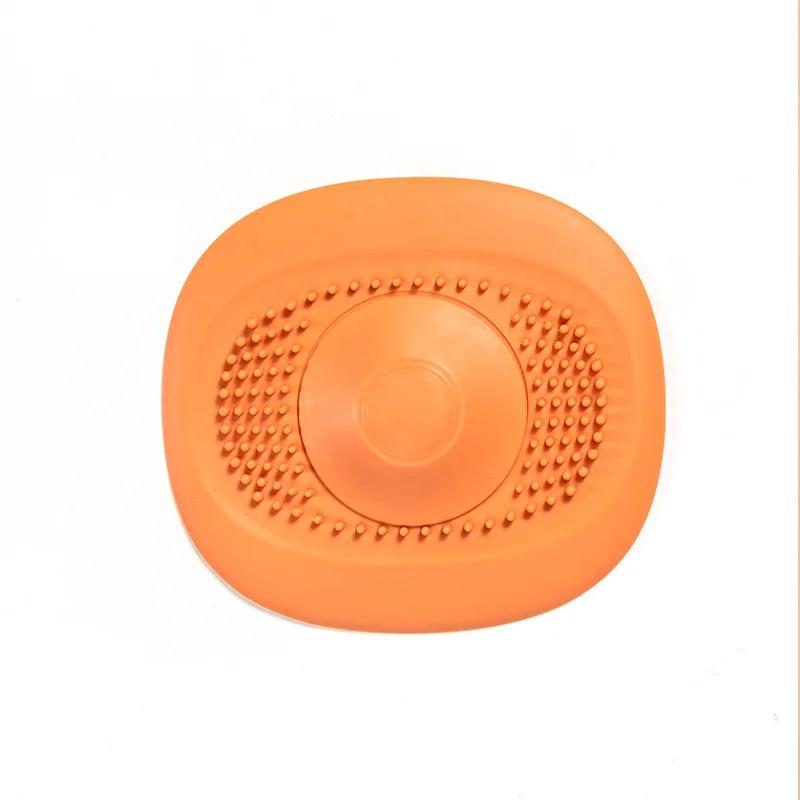 

2 шт. силиконовая заглушка для кухонной раковины, слив для душа, фильтр, заглушка для раковины, креативный напольный ловушка для волос, аксессуары для ванной комнаты оранжевый