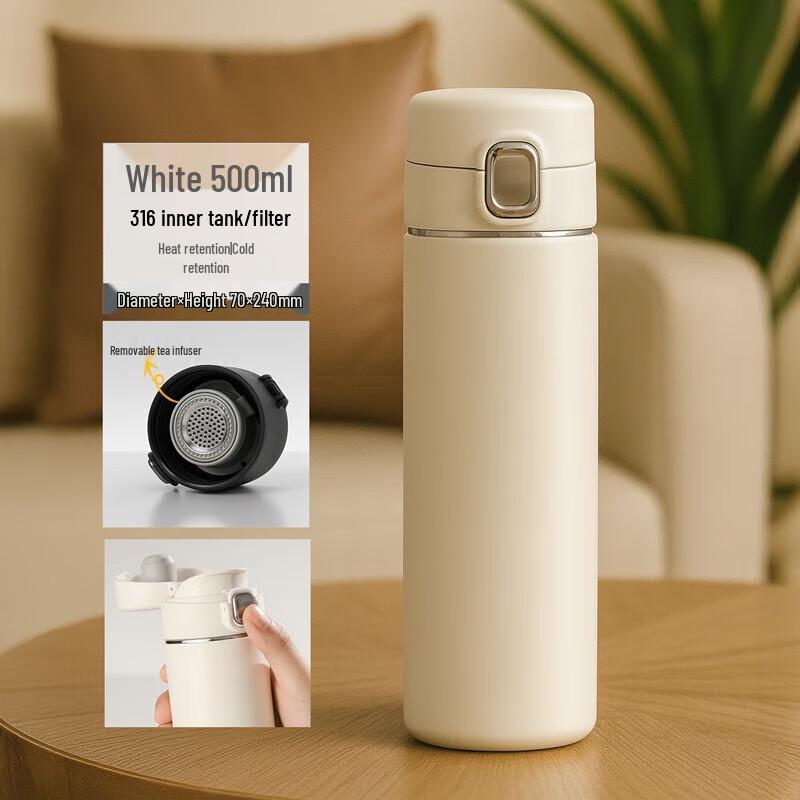 FUGUANG 316L Stainless Steel Insulated Thermos with Pop-up Lid