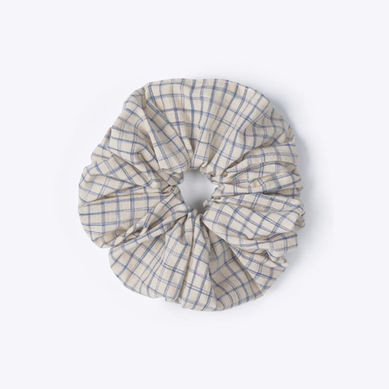 320SHOWROOM Monce Check Fabric Scrunchie Yellow