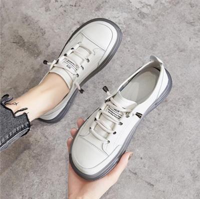 Echt leer platte damessneakers groot maat 35-41 herfst gevulkaniseerde schoenen dames vrijetijdsschoenen comfortabele flats