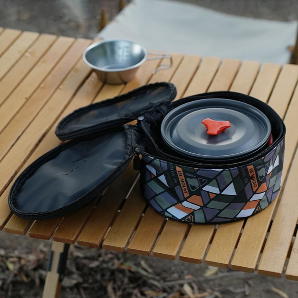 Camping Cookware Storage Bag Waterproof Camping Tableware Organizer Large Capacity Camping Utensils Handbag for Outdoor Camping