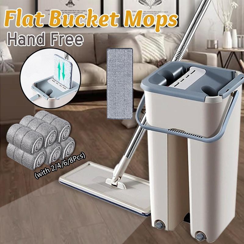 Buy New Avoid Hand Washing Flat Floor Mop Falt Bucket Mops Scraping