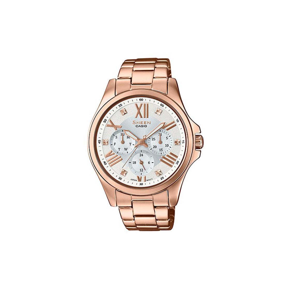 CASIO Women s SHEEN Gold Watch SHE-3806PG-7A SHE-3806PG-7A Rose Gold Watch Case