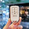 4 Buttons Plating Tpu Car Remote Key Fob Cover Case For Honda Accord Ex Exl Civic Crv Hrv Pilot Ridgeline  - Pocketor