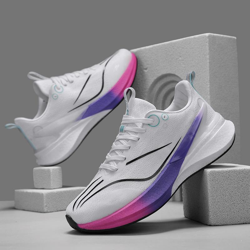

Ультрадышащие сетчатые кроссовки из углеродного волокна для мужчин и женщин с воздушной подушкой, спортивные кроссовки, комфорт, легкий вес 37 фиолетовый