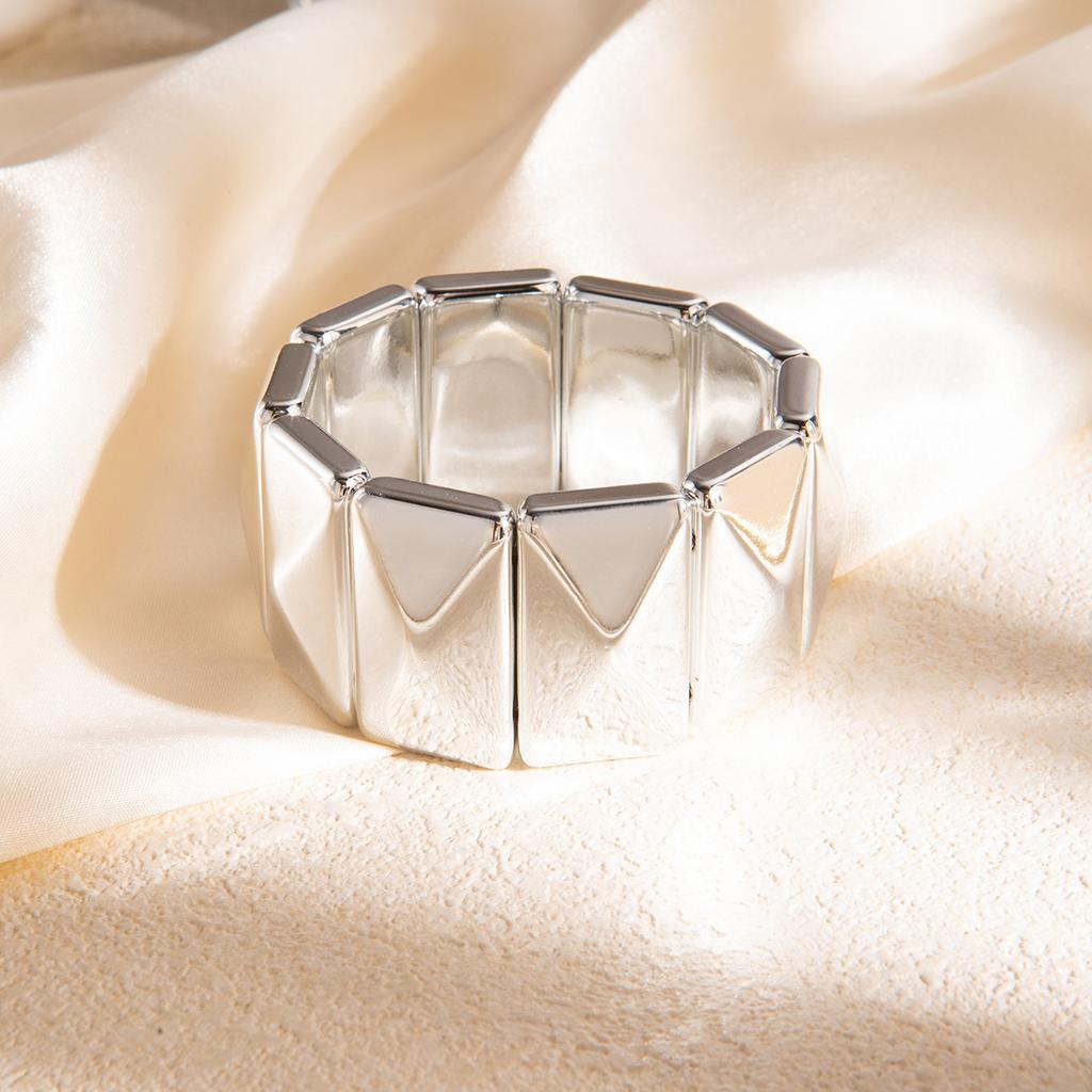 Personalized Square Gold And Silver Bracelet, Light Luxury And High-End Metal Style Simple Temperament Jewelry Women