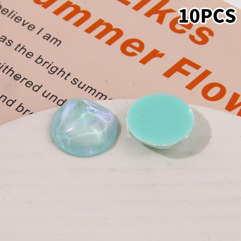 10pcs Glitter Geometry Rounds Cabochon Beads for Crafts DIY Resin Art Flatback Jewelry Making Embellishments