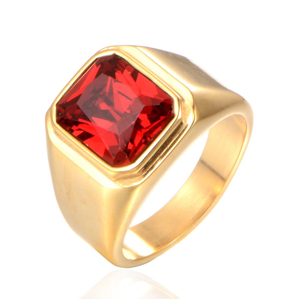 2026 Personalized Fashion Square Simple Gemstone Trendy Men's Ring Party Party Jewelry Accessories