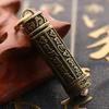 Brass Cylinder Pendant Keychain, Hanging Jewelry Pill Box, Medicine Container
