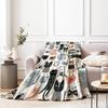 Flannel Throw Blanket Print Blanket Super Soft Cozy Nap Blanket for Bed Sofa Office Travel Machine Washable Perfect Home Gift