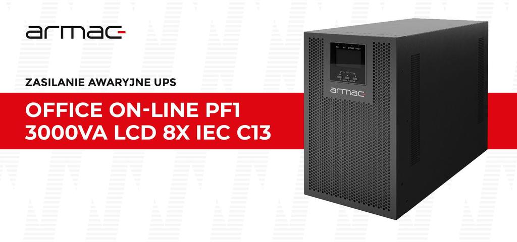 UPS ZASILACZ AWARYJNY Armac Office 3000VA ON-LINE PF1 Dust Free