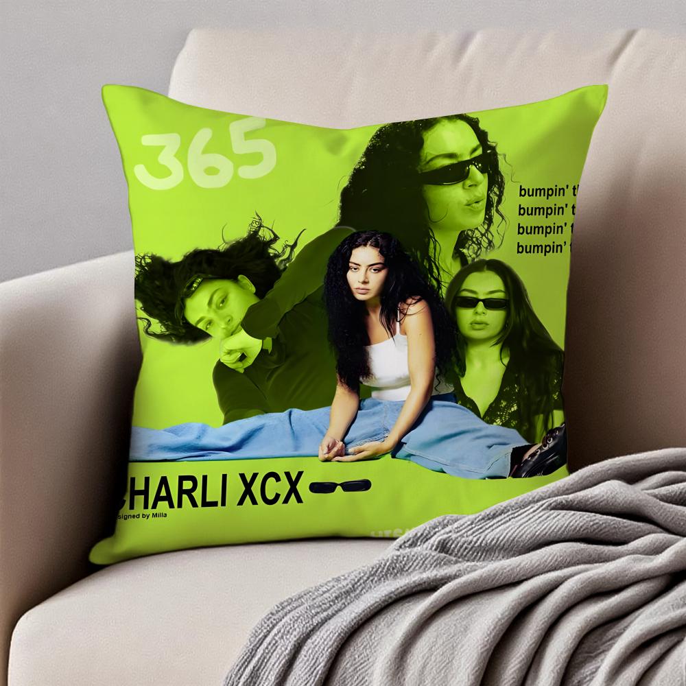 Bold Pop British Singer CCharli XCX Cushion Cover Pillowcase Antidustmite Invisible Zipper Short Plush Sofa Cushion