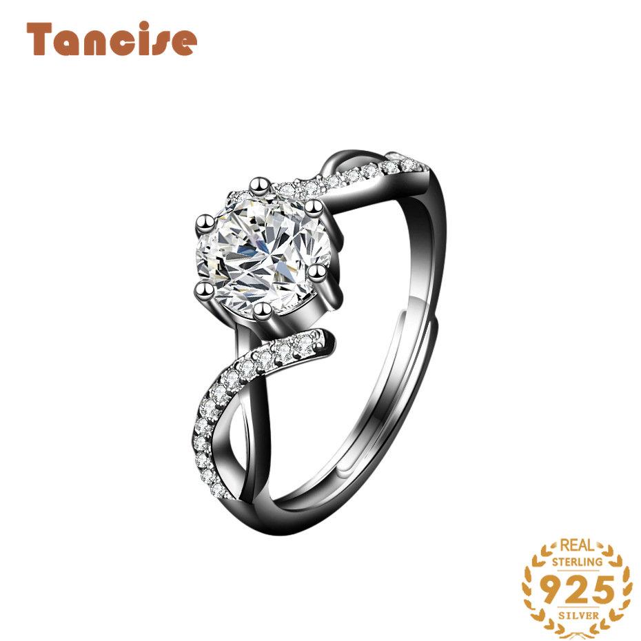 Tancise klassischer Moissanit-Silberring für Damen, Schmuck, Hochzeitsversprechen, Party-Geschenk_voghion.com