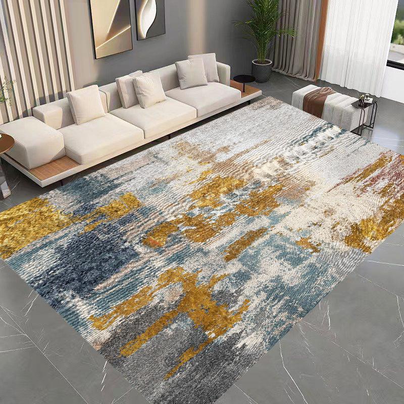 Ink Splash Style Imitation Cashmere Rug - Stain-Resistant Living Room or Bedroom Carpet, Large Area Coverage