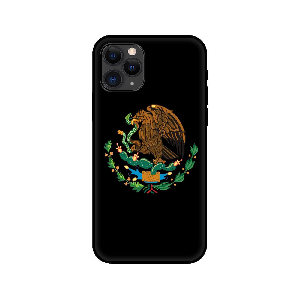 Black Tpu Case for Iphone 5 5s Se 2020 6 6s 7 8 Plus X 10 XR XS 11 12 Mini Pro MAX Back Cover Mexico Flag Emblem