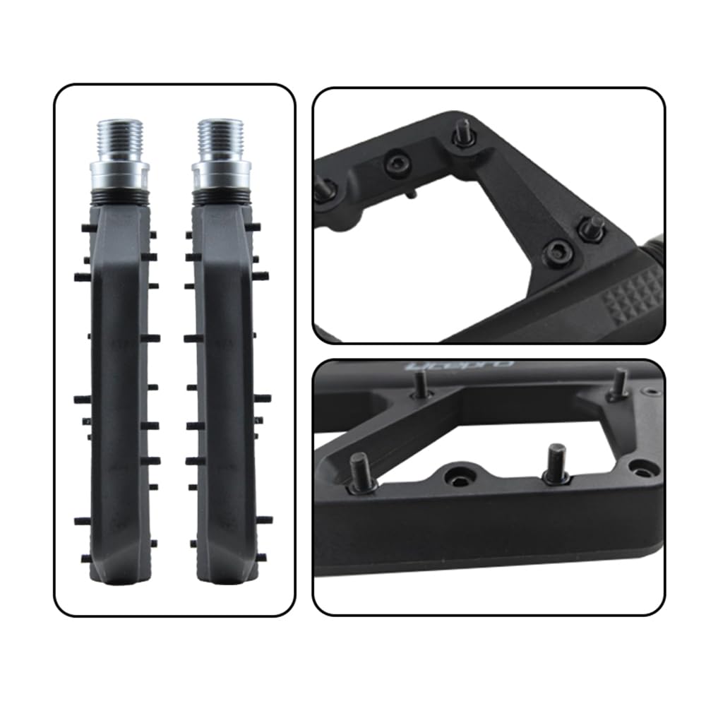 Nylon fiber bicycle pedals with sealed large surface for road mountain and BMX left and right set bearings, area, non-slip, bikes, bikes, (9/16"),