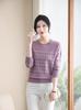 Spring 2026 Knit Top Set: Long Sleeve Loose Fit for Middle-aged & Elderly Women
