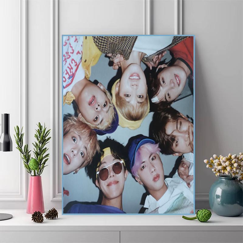 BTS Pattern  3pcs 100% Round Full Drill 5D DIY Diamond Painting Embroidery Cross Stitch Rhinestone Décor