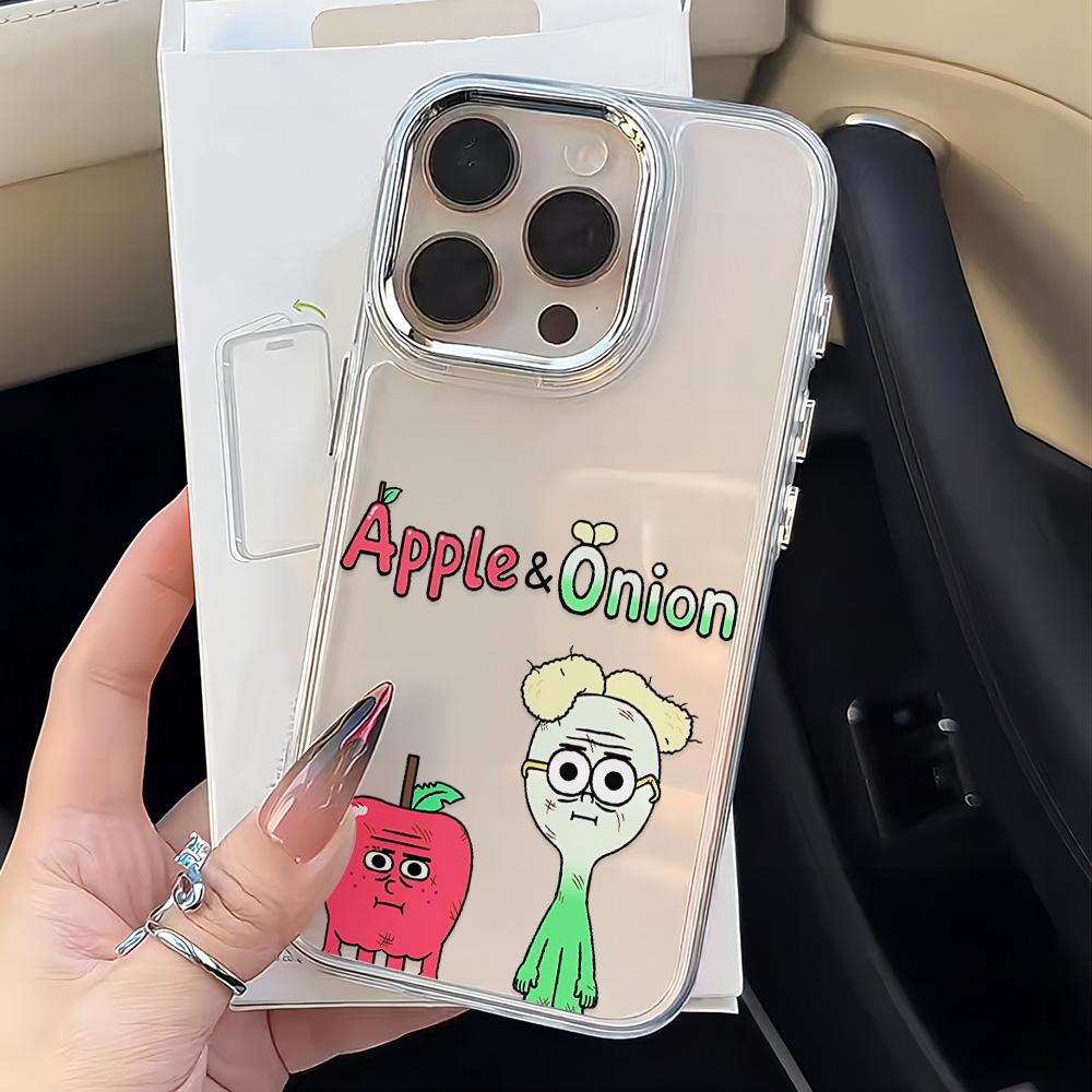 Cartoon Apple And Onion Phone Case for Xiaomi Redmi Note A5 A3 15 14 13 14c 13c 12 11 12s 12c 10c 10 9 Pro Plus 4G 5G Cover