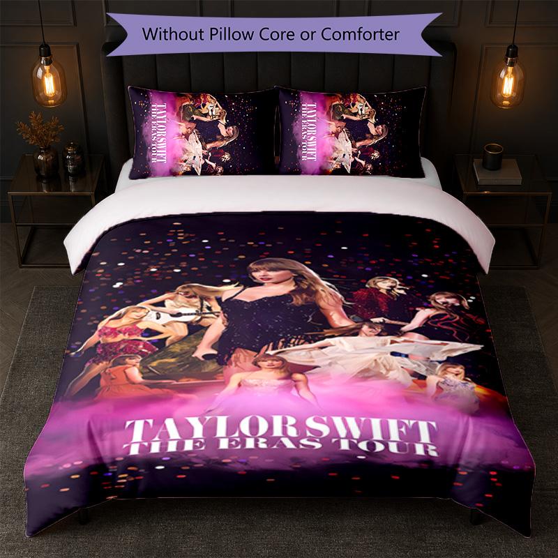 Set Copripiumino 3 Pezzi Stampa Taylor Swift 1 Copripiumino e 2 Federe Biancheria da Letto Morbida per Camera da Letto Domestica