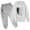 Japanese Manga Children Spring And Autumn Hoodie Pants Two Piece Suit Boys And Girls Outdoor Sports Set Kid Casual Pullover Coat