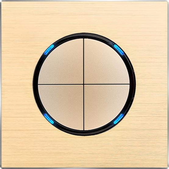 Hoge Kwaliteit Retro Stijl Aluminium Wandlichtschakelaar - Koffiekleurige LED Indicator met Resetknop Universele Elektrische Socket