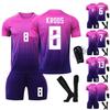 2425 camisas de futebol shorts meias conjunto nova temporada shorts meias joelheiras tamanhos adultos roupas