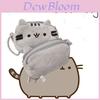 Cute Plump Grey Cat Plush Makeup Bag For Girls Cosmetic Organizer Pouch