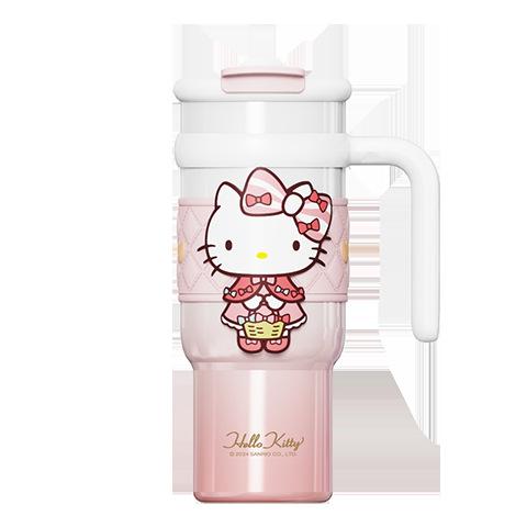 Cartoon Water Cup Large Capacity Vacuum Insulation Stainless Steel Clamshell Straw Environmental Cute Design