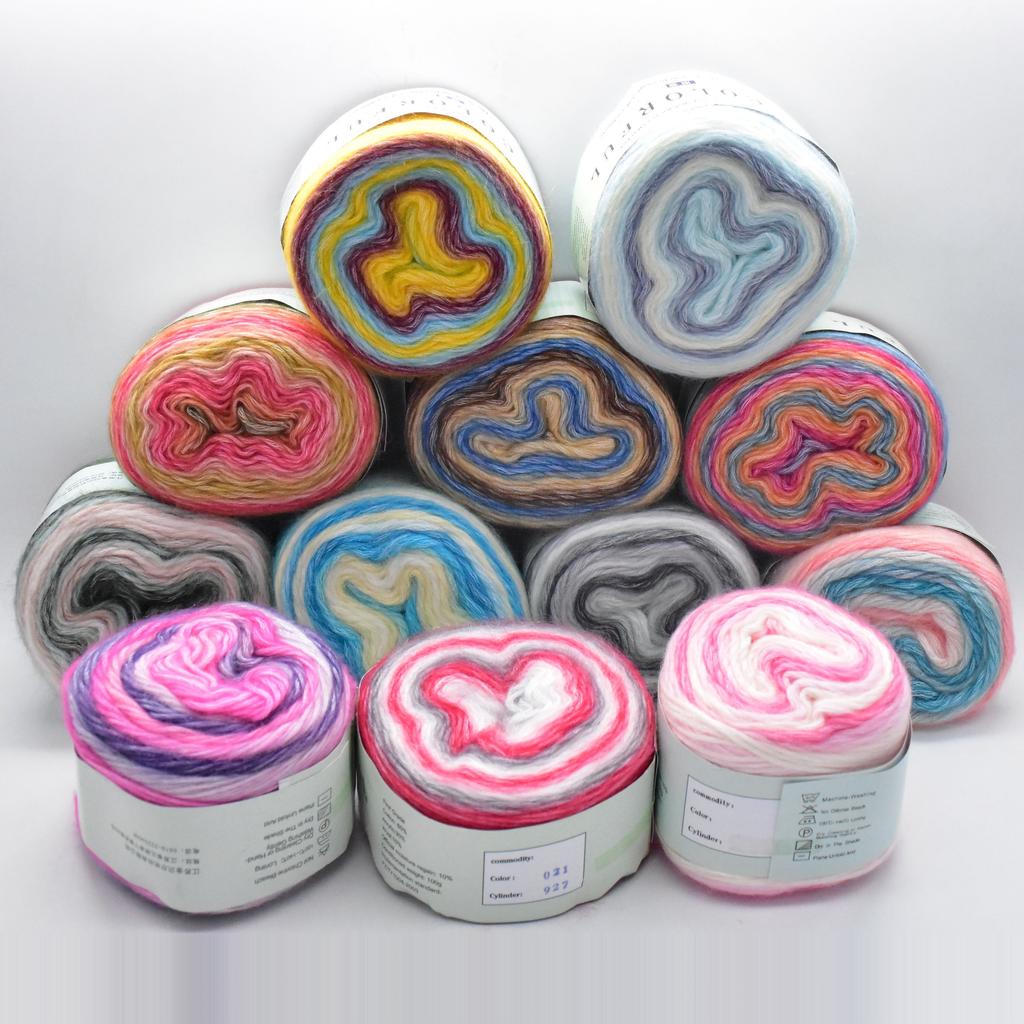 3pcs Ombre Yarn Bundle Chunky Cotton for Knitting & Crochet Thick Gradient Blanket Yarn Kit Total 300g DIY Assortment
