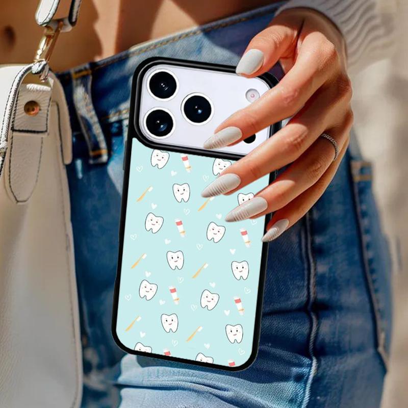 Cute Dentist Teeth Phone Case For iPhone 17 Air 14 15 13 12 Max Cover For Apple 14 15 16 16e 11 Pro Max Plus