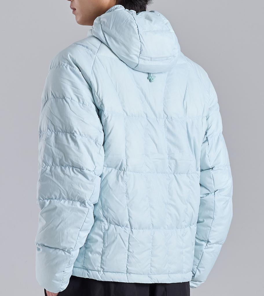 Button Seoul [Duck Down 90/10] Packable Lightweight Hooded Wrangler Padded Jacket (Sky Blue)