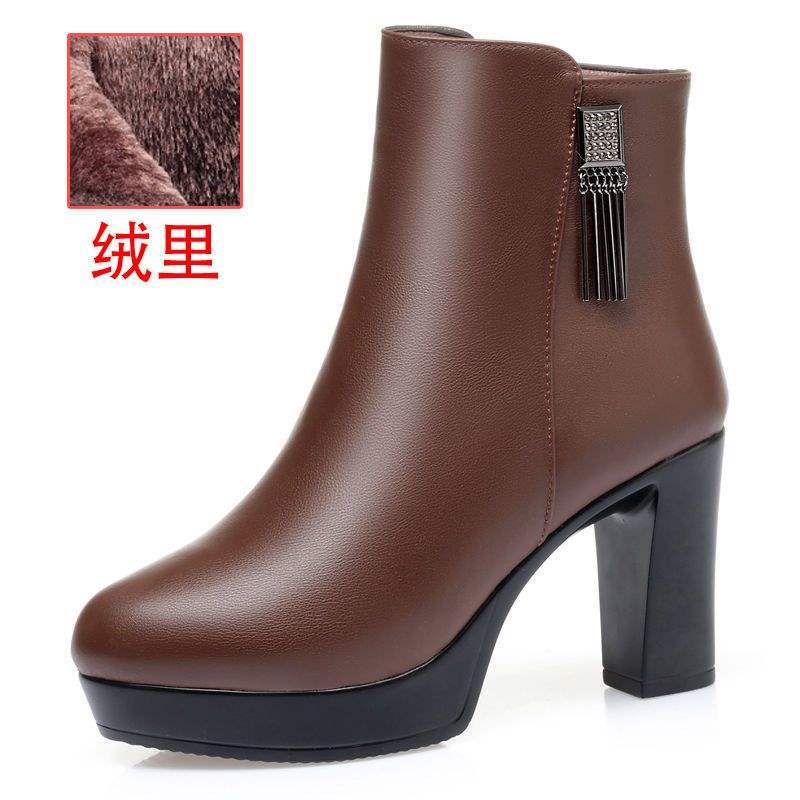 

Ботинки мартин женские зимние хлопковые ботинки осень и зима новые шерстяные ботинки средний каблук толстый каблук водонепроницаемая платформа платформа короткие ботинки 36