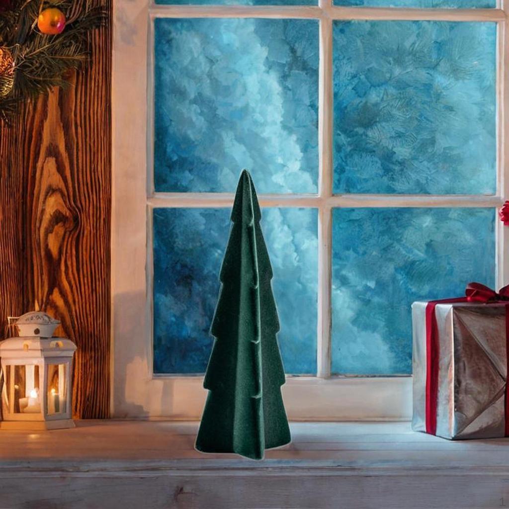 Artificial Christmas Tree for Table Flocked Birthday Gift Fireplace Bedside