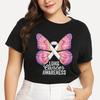 White Ribbon Butterfly Tee, Lung Cancer Awareness Tee, for Cancer Fighter