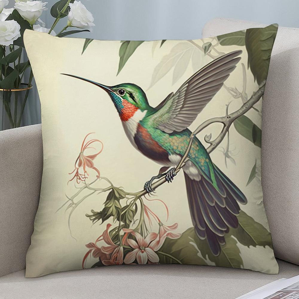 Vintage Floral Pillow Case Short Plush Sofa Decorative Gift Home Double-sided Printing Cushion