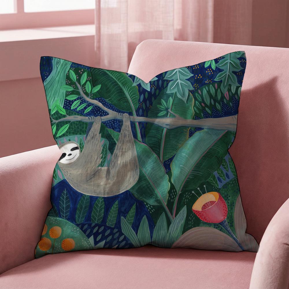 Cheetah Llama Leopard Jungle Cushion Cover Multi-Scene Pillow Cover for Home & Car - Reversible, Soft & Durable for Daily Use