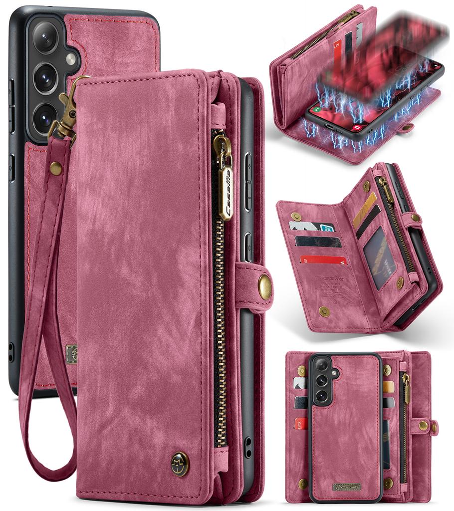 Для Samsung Galaxy S24+ Чехлы для телефона CASEME Кожаный чехол со съемным кошельком и ремешком