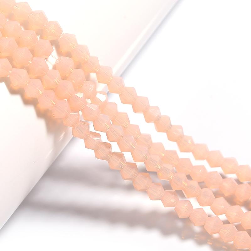 Apx 95pcs/Strand 4mm Shiny Crystal Beads Bicone Beads Faceted Glass Beads Loose Spacer Beads for Bracelet DIY Jewelry Making