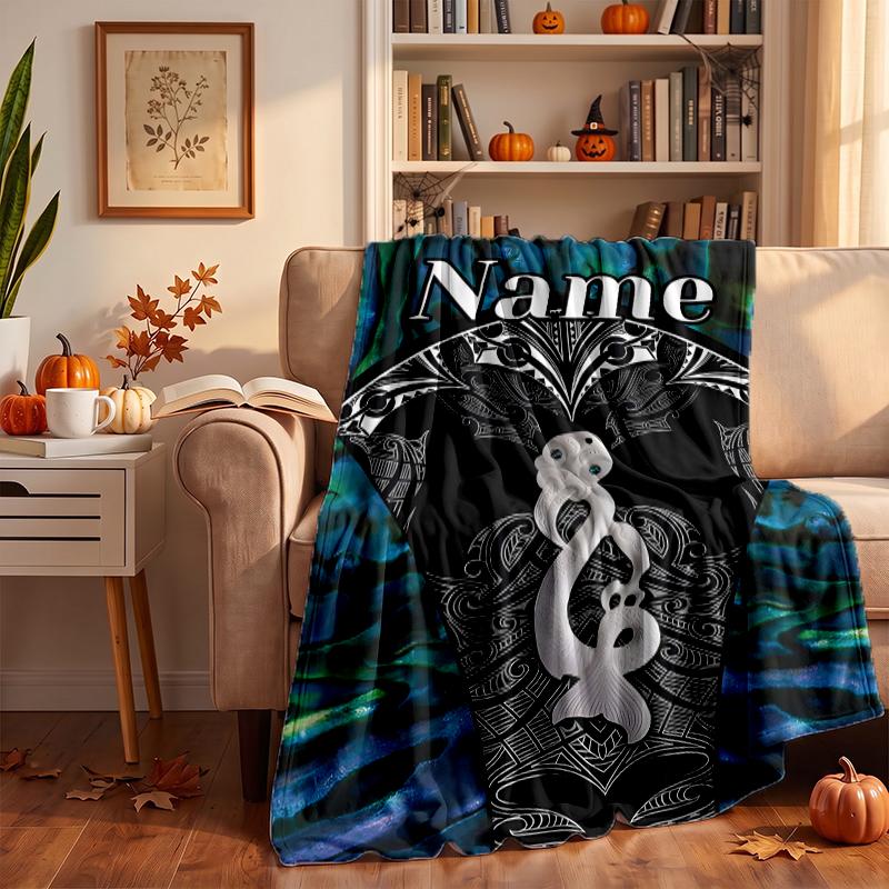 New Zealand Paua Custom Flannel Blankets Soft Warm Cozy Throws for Home Decor Holiday Gifts