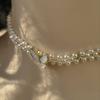A Fritillary Butterfly Woven Pearl Choker Neck Chain Neck Evening Dress Accessories Necklace Collarbone Chain