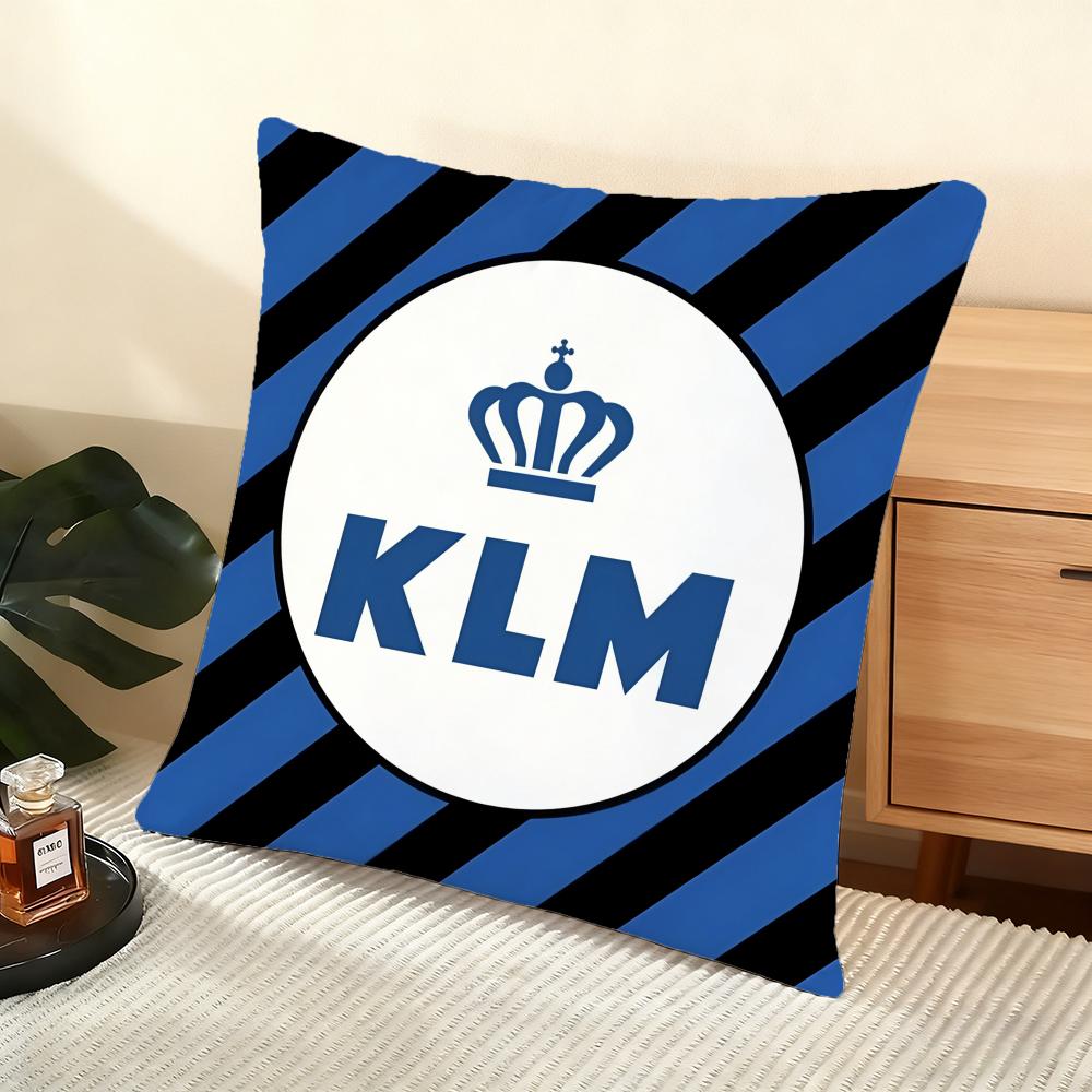 Kim R-Royal Dutch Airlines Cushion Cover Soft Short Plush Pillow Cover Smooth Cozy Texture Aesthetic Cushion Case Home Decor