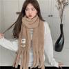 WTEMPO Fluffy Pocket Scarf Women's Autumn Winter Cute Girl Lamb Wool Warm Thick Cold-proof Windproof Plush Tassel Scarves