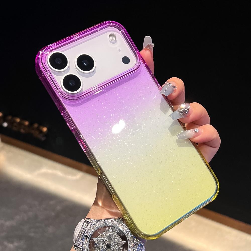 for iphone 17 Pro Max Case Glitter Gradient Hard PC Case for iPhone 17 Air 16 15 14 13 12 Pro Max Plus 17pro Transparent Cover