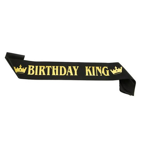 Birthday Sash & Crown Badge for Boyfriend or Husband Celebration - Party Decoration & Photo Props
