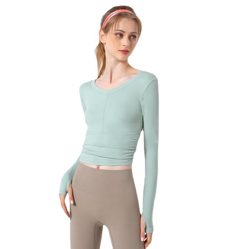 Women's autumn and winter long sleeved skin friendly yoga fitness top