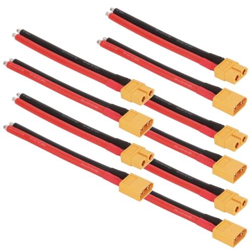 GTIWUNG 5 Pairs XT60 Connectors, XT-60 Male and Female Connectors, XT60 Male and Female Bullet Connector Plugs for RC LiPo Battery (10CM 12AWG Silicon